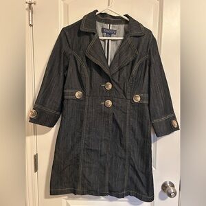 Baccini denim/jean button down Pea coat